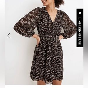 Madewell XS multicolor long-sleeve blouse mini dress with buttons